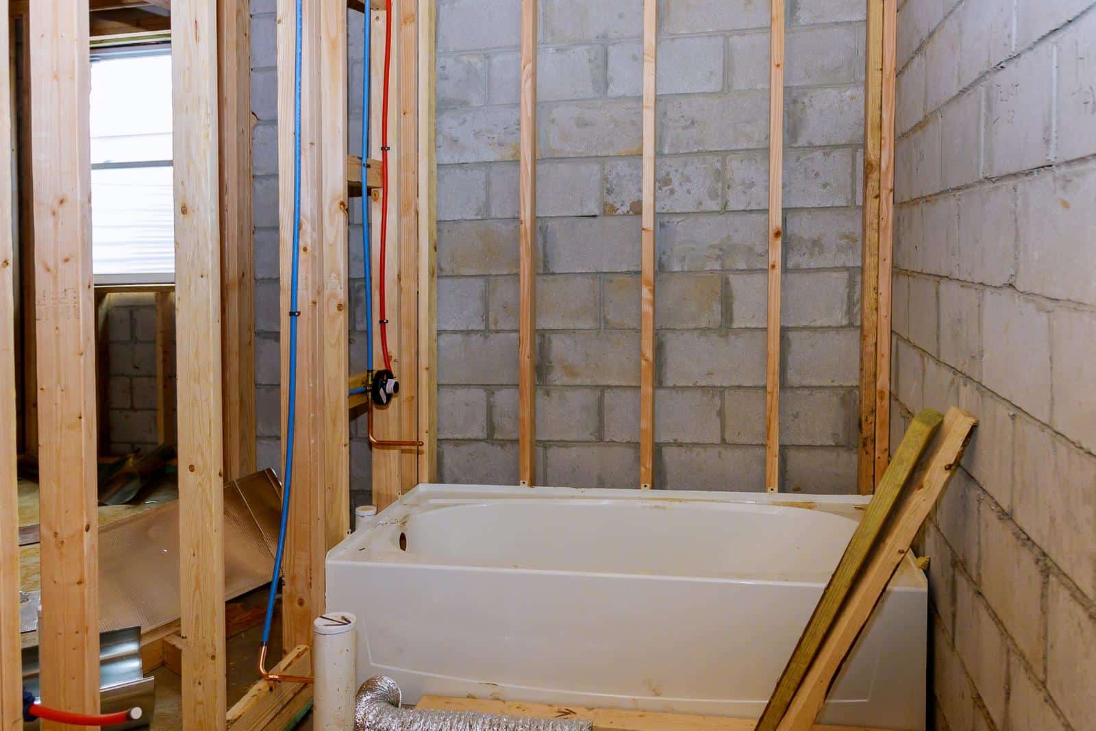 Unfinished basement bathroom