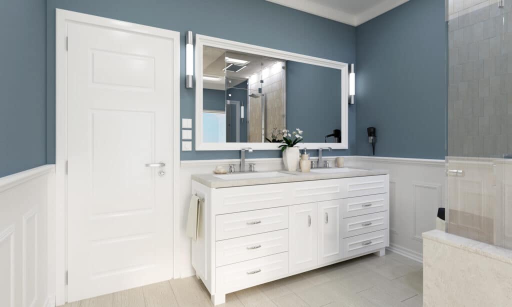 A beautiful bathroom with fresh new paint